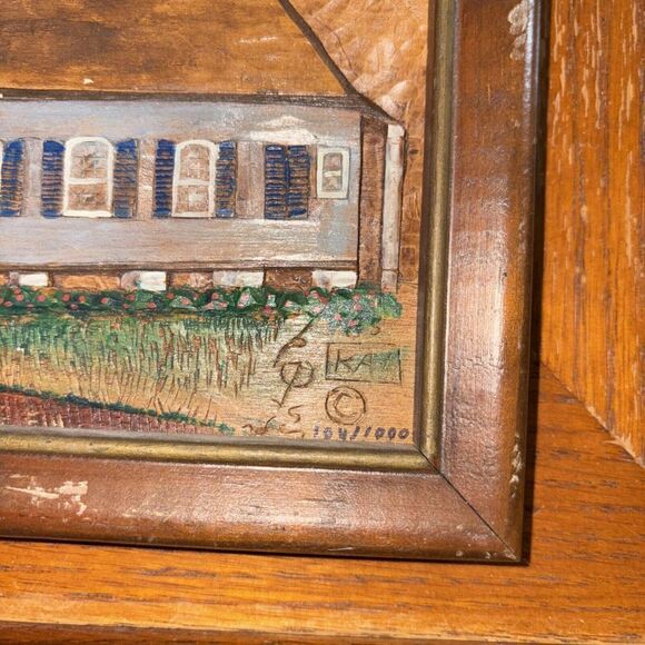 Vintage New Orleans Woodgraph Silvia Kay Glenn Relief Wood Carving Street Scene - Picture 5 of 7